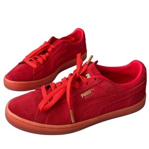 Puma x Haribo Suede Big Kid's Sz 6.5 C Red Gold Casual Athletic Stylish Sneakers